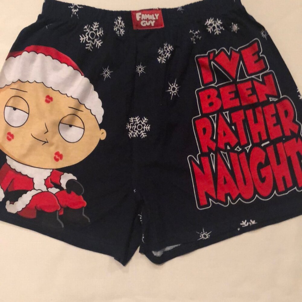 Boxer shorts Family Guy Christmas mens size S waist 28-30" Briefly Stated cotton
